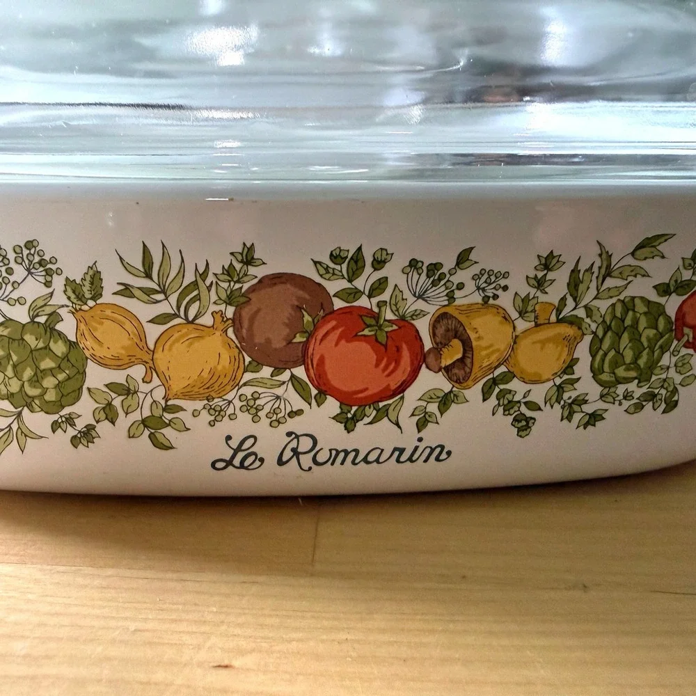 Corning Ware Casserole Set Spice‎ of Life Le Romarin Vintage Grandmacore